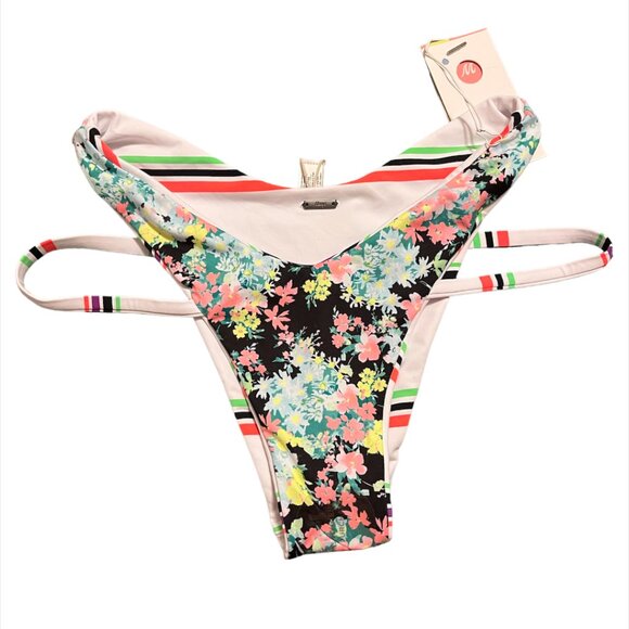 NWT MAAJI Pinstripe Hailey Double Layer Bikini Bottom  size S - Picture 6 of 9